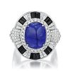 6.58-Carat Burmese Unheated Sapphire and Diamond Piano Ring