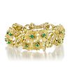 Emerald and Diamond Flower Bracelet