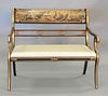 Contemporary bench with upholstered seat, ht. 38", wd. 45".