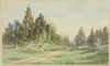 Attributed to James David Smillie (1833 - 1909) watercolor on paper, RT. 9 Poughkeepsie, NY, unsigned, sight size: 7 1/2" x 12", titled and dated lowe