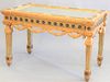 Baroque style center table with inset mirror top, ht. 31", top 27" x 49".