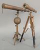 Two vintage small brass telescopes, ht. 16".