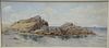 Alfred Thompson Bricher (1837 - 1908) watercolor, Rocky Shoreline, signed lower right AT Bricher, sight size: 8 1/2" x 20".