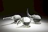 A Steuben art glass ''Herd of Elephants''