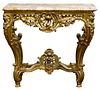 Louis XV Style Carved and Gilded Console Table