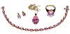 14k / 10k Gold and Pink Ice Cubic Zirconia Jewelry Suite
