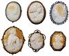 Carved Cameo Pin / Pendant Assortment