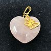 Rose Quartz Heart Pendant with Butterfly