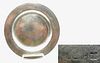 Marked English Pewter Plate