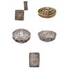 Lot of Snuff Boxes and Cigar Case, Mexico, 18th-19th century, Silver. Some golden pieces, some embossed, chiselled or filigree
