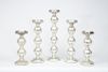 Group of Five Candlesticks and Two Vases