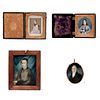 Lot of Four Miniature Portrait, Mexico and Spain, 19th century