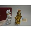BRONTE PORCELAIN LION OF ENGLAND AND UNICORN OF SCOTLAND CANDLE SNUFFERS