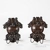 Pair of Brass Figural Two-light Wall Sconces