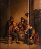 Dutch School, 17th Century Style      Men Smoking and Drinking Around a Half-barrel Table