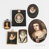 Dutch and English Schools, 16th-18th Century      Six Miniature Portraits of Aristocratic Women, One Possibly Queen Elizabeth I