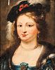Dutch School, 17th Century      Head of an Elegant Young Woman in a Black Velvet Plumed Cap, Pearls, and Fur Collar