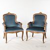 Pair of Louis XV-style Giltwood Armchairs