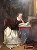 ALEXANDER JEAN COUDER FRENCH (1808-1879) OIL PAINTING ON BOARD LADY IN A PARLOUR