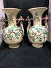 FABULOUS LARGE PAIR OF ST.HONORE FRENCH POTTERY BEAN VASES 16.5" INCHES H