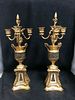 A GOOD PAIR OF 19TH CENTURY FRENCH GILT BRONZE CANDELABRA WITH CHERUBS - AD