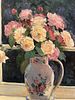 JOSE TRINIDAD FLORAL OIL PAINTING "STILL LIFE BY THE WINDOW"