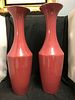 FABULOUS TALL  PAIR OF DECORATIVE  PALE BURGUNDY VASES