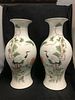Pair of Antique Large T'ung Chih Matching Chinese Porcelain Vases With Storks