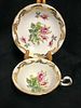 Royal Chelsea English Porcelain Moss Rose cup and saucer