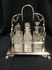 Victorian Cruet Set with Six glass bottles and silver plated frame