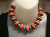 Masha Archer Sherpa Coral & Turquoise Blue colored Magnesite Necklace choker
