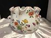 GINORI ITALY PORCELAIN JARDINIERE WITH COLORFUL FLOWERS