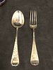 CHILDS STERLING SILVER FORK AND SPOON SET LONDON 1883