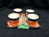 4 ART DECO HANCOCKS IVORY WARE EGG CUPS HAND PAINTED IN ENGLAND