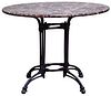 Marble Top and Cast Iron Table