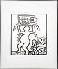 Keith Haring (1958-1990): (Figure and Dolphin II); and Untitled