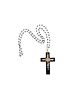 Onyx And 18K Gold Cross Pendant With Spinel Necklace