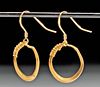 Wearable Ancient Roman 22K Gold Hoop Earrings