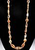 Bactrian Agate Bead Necklace w/ 18K+ Gold Discoids