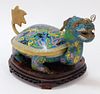 Chinese Gilt Bronze Cloisonne Turtle Box