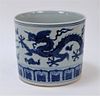Chinese Blue and White Porcelain Dragon Brush Pot