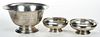 Three Sterling Revere Style Bowls