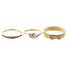 A Trio of Diamond Rings in 14K Yellow Gold