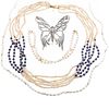 A John Hardy Butterfly Pin & Pearl Jewelry in 14K