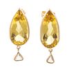 Yellow Beryl & Diamond Stud Earrings in 14K