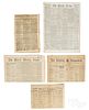 Nine early newspapers, to include Civil War etc