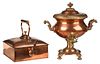 Square Copper Kettle and Copper Hot Water Urn