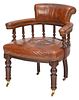 Regency Style Upholstered Mahogany Armchair
