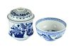 (2) Chinese Blue & White Bowl and Jar