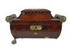 Antique Jewelry Box, Leather Covered Wood